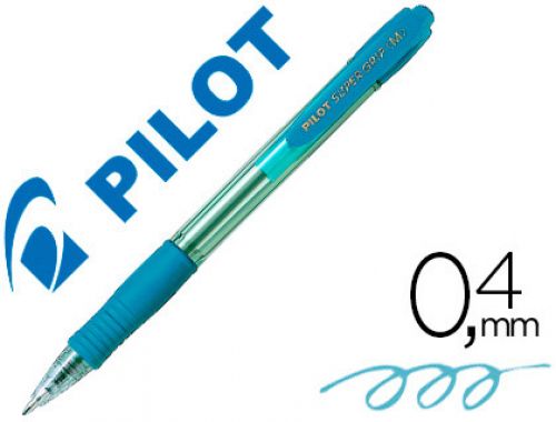 Esferografica pilot super grip celeste -retratil -com grip-tinta base de oleo , Pilot , 28596 , 4902505160820